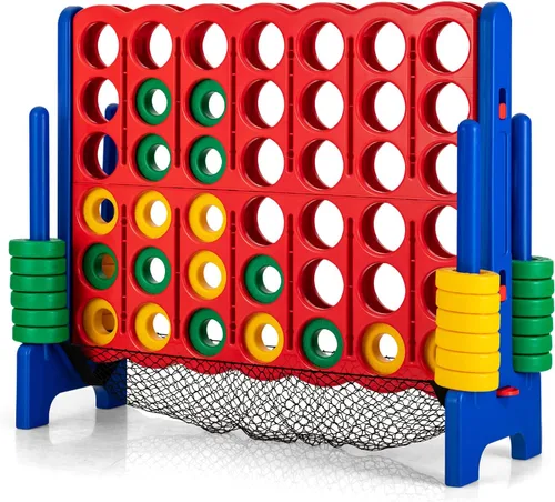 Miniatura 15 de Costzon Giant 4 en una fila, Juego de mesa Jumbo de 4 a puntuación para niños y adultos, juego de conexión de patio interior y exterior, 1.07 m