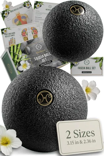 HELDSON® EPP Fascia - Juego de bolas de masaje (2.4 in y 3.1 in), bola de masaje de punto gatillo para espalda, pies y cuello, liberación muscular