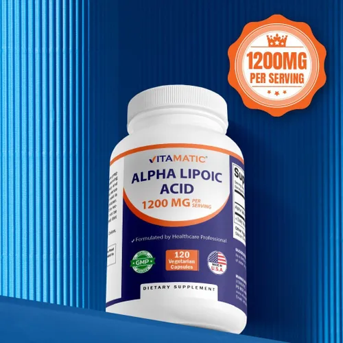 Miniatura 5 de Vitamatic Ácido alfa lipoico 1200 mg por porción, 120 cápsulas – Sin gluten, cápsulas vegetarianas, sin soja y sin OMG