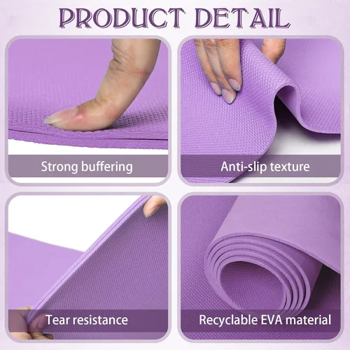 Miniatura 4 de Paquete de 10 esterillas de yoga a granel, 68' x 24' x 4mm de espesor Esterillas de yoga para niños y adultos, paquete de esterillas de gimnasio