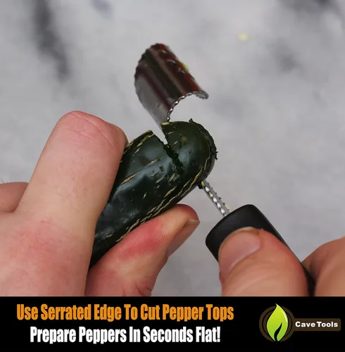 Miniatura 2 de Cave Tools descarozador de jalapeños de acero inoxidable. Se puede utilizar para pelar o cortar plátanos o chilis para asar en parrilla, ahumadora u