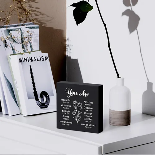 Miniatura 5 de Regalos religiosos para mujeres, regalos cristianos, caja de madera cristiana, decoración de escritorio, versículos de la Biblia, decoración
