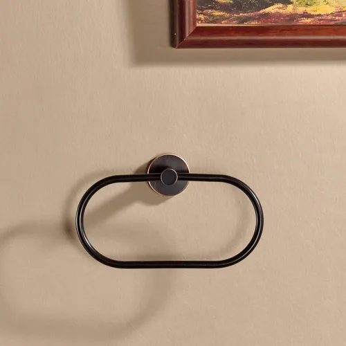 Miniatura 5 de Soporte de papel higiénico de bronce, soporte para toallas de mano, juego de soporte de toalla frotado con aceite, soporte de rollo de papel