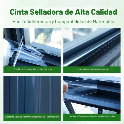 Miniatura 4 de Cinta Transparente para Sellado de Ventanas 2 Pulgadas x 10 Metros Cinta Adhesiva para Burletes Sin Residues Cinta Transparente de Aislamiento