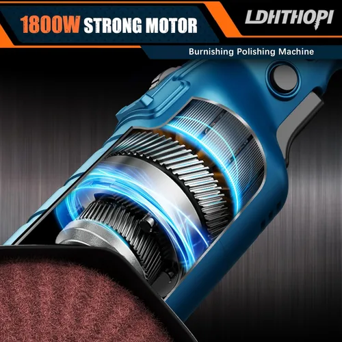 Miniatura 3 de LDHTHOPI Máquina de pulido y lustrado de 1800W, pulidor eléctrico de acero inoxidable de mano de 110V, 8 velocidades variables, 3100RPM para metal