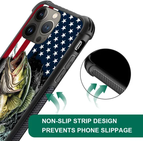 Miniatura 59 de DAIZAG Compatible con iPhone 13 Pro Max, Funda de TPU Protectora Anti-Arañazos Todo En Uno, Fundas para Hombre Mujer - Motivo de Madera Americana