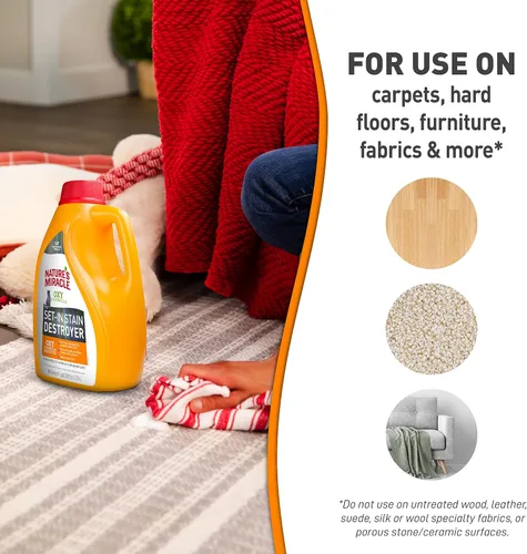 Miniatura 7 de Nature's Miracle Destructor de manchas instalado, 1 galón, para desorden de gatos, fórmula Oxy con aroma a naranja