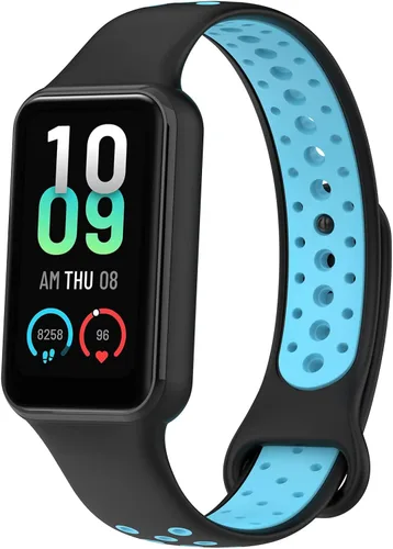 E ECSEM Compatible con Amazfit Band 7 bandas de silicona de dos tonos transpirable de repuesto deportiva pulsera para Amazfit Band 7 Smart Watch