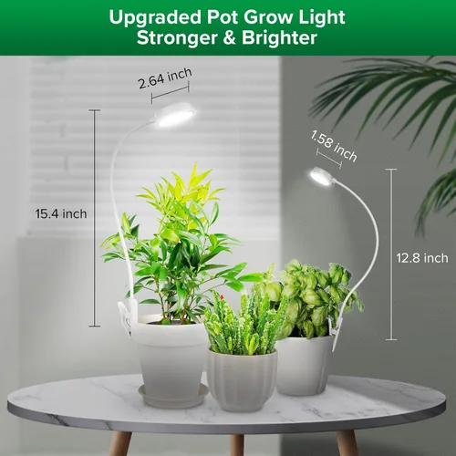 Miniatura 6 de SANSI Luces de cultivo para plantas de interior, clip de maceta LED para plantas de espectro completo, lámpara de cultivo de plantas con 4 niveles