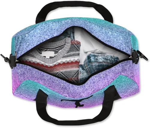 Miniatura 5 de Bolsa de baile personalizada para niña, bolsa de lona deportiva personalizada, bolsas de fin de semana, bolsa de viaje para gimnasia y teñido
