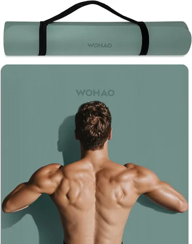 Extra Wide & Thick 8mm Yoga Mat, 72"x31.5" Large Non Slip Exercise Mat, Premium POE Material for Superior Cushioning & Stability, with Strap for
