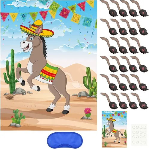 Miniatura 9 de PLULON Juega a Colocar la Cola en la Vaca Juego de Fiesta para Niños, Juego Temático de Granja y Vaca para Cumpleaños Animales Póster de Vaca
