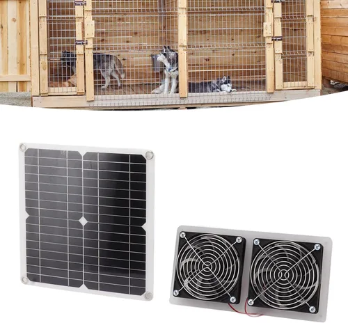 Miniatura 2 de Kit de ventilador de panel solar al aire libre 15w para invernadero de gallinero