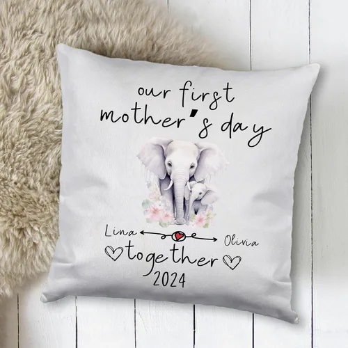 Miniatura 2 de Mother's Day Elephant, Personalised Pillow Case Decor for Home, Present for Mom, Grandmother, for Her