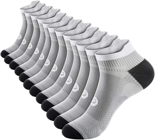 Miniatura 11 de Calcetines de compresión al tobillo PAPLUS para hombres y mujeres 2/4/6 pares, calcetín de compresión de corte bajo para correr con soporte