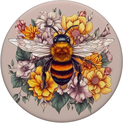 Miniatura 3 de Abeja de la flor Abeja miel abeja insecto abejorros amantes PopSockets estándar PopGrip