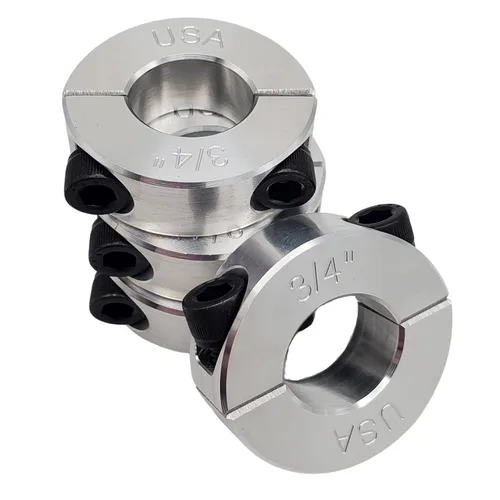 Miniatura 32 de Diámetro de orificio de 0.50 pulgadas - Abrazadera del collar de eje de dos piezas - Aluminio 2024 (paquete de 4)