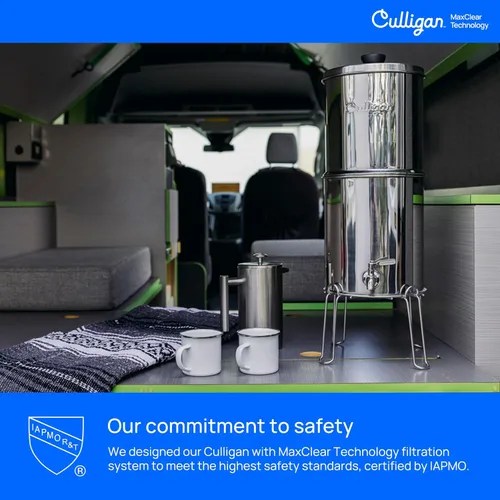 Miniatura 9 de Culligan MaxClear 2.25 Gallon Gravity Water Filter System, Brushed Stainless-Steel Countertop Water Filter NSF/ANSI Certified to Reduce