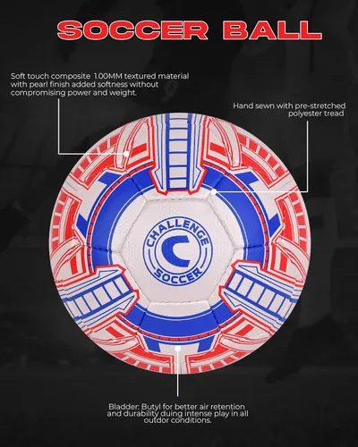 Miniatura 6 de American Challenge Navio - Balón de fútbol profesional para partidos y entrenamiento, tamaños oficiales 3, 4 y 5 para jóvenes y adultos, alto