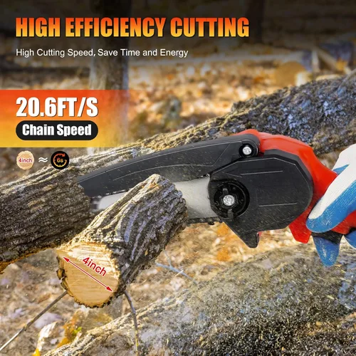Miniatura 2 de Mini motosierra inalámbrica de 4 pulgadas, motosierras portátiles de mano con una sola mano para corte de madera de rama de árbol