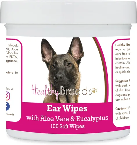Miniatura 8 de Healthy Breeds Pastor alemán, silla de montar, toallitas de limpieza de oídos con aloe y eucalipto para perros, 100