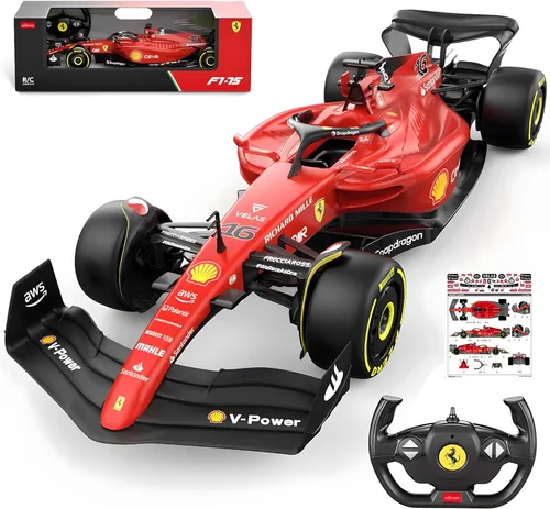 Miniatura 9 de BEZGAR Auto a control remoto Ferrari F1 75 1:18 - Coche de carreras RC de 2.4GHz con librea auténtica, pegatinas adhesivas DIY - F1 con licencia