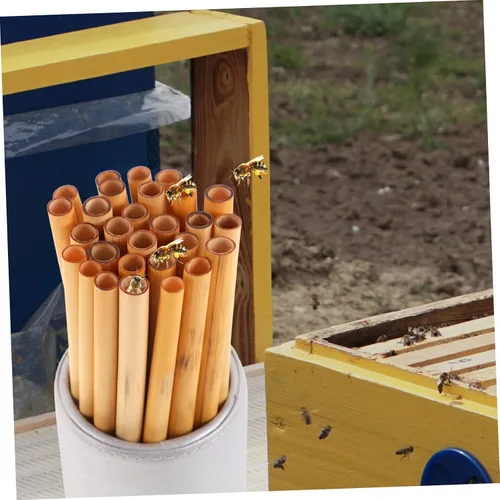 Miniatura 5 de LIOOBO 50 Uds. Tubo de abeja, suministros de abeja, tubos de colmena, insertos de papel de anidación de abejas, herramientas de mantenimiento