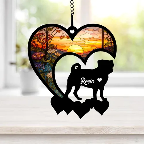 Miniatura 77 de NAZENTI Atrapasoles personalizado de sabueso afgano, adorno conmemorativo personalizado para la pérdida de mascotas, regalo de condolencia