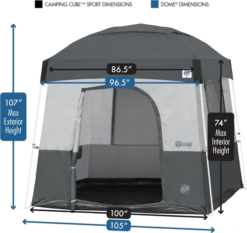 Miniatura 11 de E-Z UP Camping Cube Sport, convierte el toldo de patas en ángulo de 10 pies en tienda de campaña