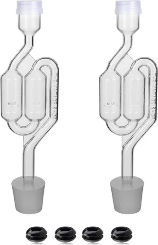Miniatura 9 de Set de esclusas de aire con burbujas, 4 esclusas para fermentación, 4 tapones de perforación #6 y 8 gomas de esclusa, utilizado para fermentar vino