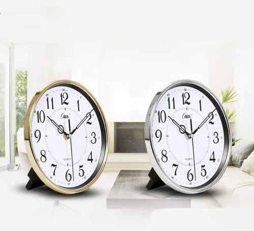 Miniatura 2 de Reloj de pared: cuarzo/batería y reloj de escritorio, de doble uso, silencioso, sin tictac, para el hogar, la cocina, la oficina, la escuela, reloj