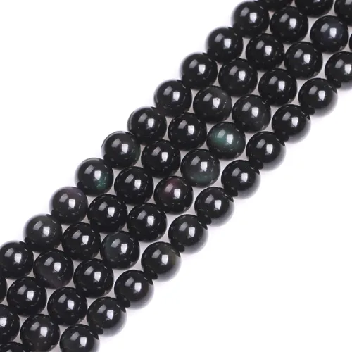 Miniatura 78 de GEM-Inside Cuentas sueltas de amatista natural de 14 mm, gemas de cristal redondo, piedra de energía para hacer joyas, 15 pulgadas Amatista oscura