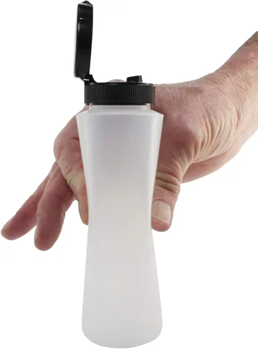 Miniatura 2 de Pinnacle Mercantile Botellas de condimento de plástico fáciles de apretar con tapa abatible negra, 8 onzas, juego vacío 6