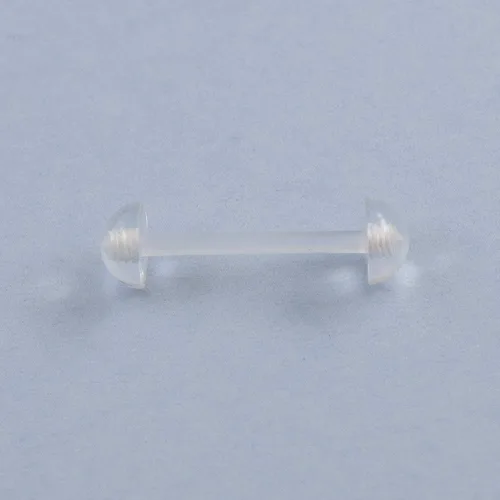 Miniatura 2 de BodyJewelryOnline 4 piezas de 14G acrílico transparente Bioflex retenedores de lengua barras rectas media bola retenedor pezón anillos tragus