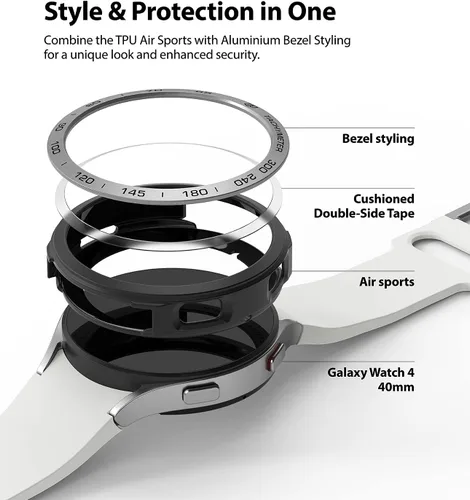 Miniatura 4 de Ringke [Deportes aéreos + estilo bisel] Compatible con Samsung Galaxy Watch 4 de 1.575 pulgadas, funda flexible de poliuretano termoplástico a