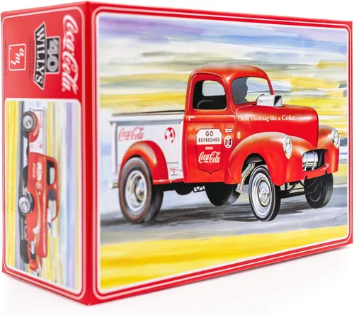 AMT Willy's Coca-Cola Pickup Gasser 1940 - Kit de modelo de camioneta a escala 1/25 - Vehículo vintage para construir para niños y adultos