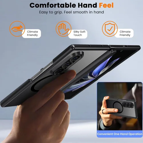 Miniatura 7 de WRJ Funda magnética para Samsung Galaxy Z Fold 7, [protector de pantalla integrado] [compatible con Magsafe], protección de bisagra de cuerpo