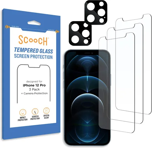 Miniatura 28 de Scooch Protector de pantalla 5 en 1 para iPhone 11 (paquete de 3) con protector de lente de cámara (paquete de 2) vidrio templado 9H de alta