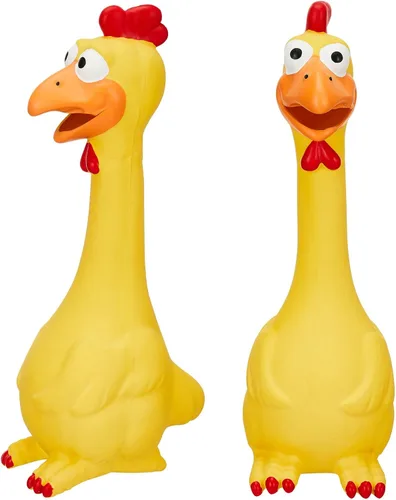 Hungdao 1 pieza de juguetes de caballo de látex chirriante de pollo chirriante de pavo bolas para jugar falsos juguetes de pollo gritando para
