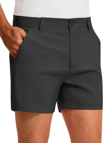 Miniatura 9 de PULI Pantalones cortos de golf para hombre, entrepierna de 5 pulgadas, ajuste relajado, elástico, ligero, casual, viajes, secado rápido, pantalones