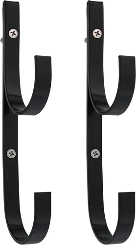 U.S. Pool Supply Colgador de Pértiga para Piscina - 2 Ganchos de Aluminio Negro para Pértiga de Piscina - Gancho de Valla para Equipos de Redes,