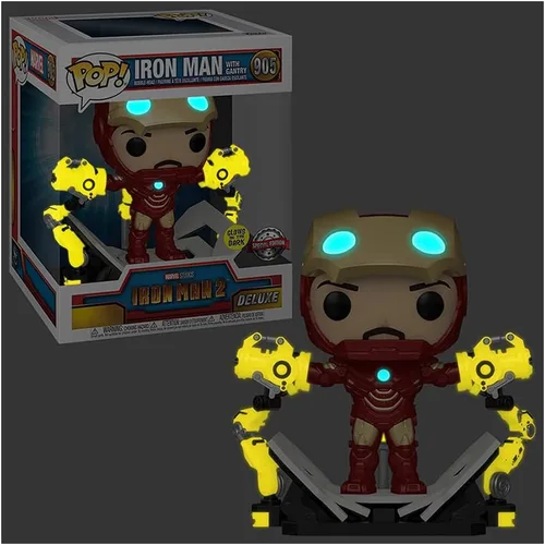 Miniatura 6 de Funko Iron Man 2 Pop! Marvel Mark IV - Cabeza de vinilo de 6 pulgadas exclusiva de Iron Man #905 [Deluxe, Glow in the Dark]