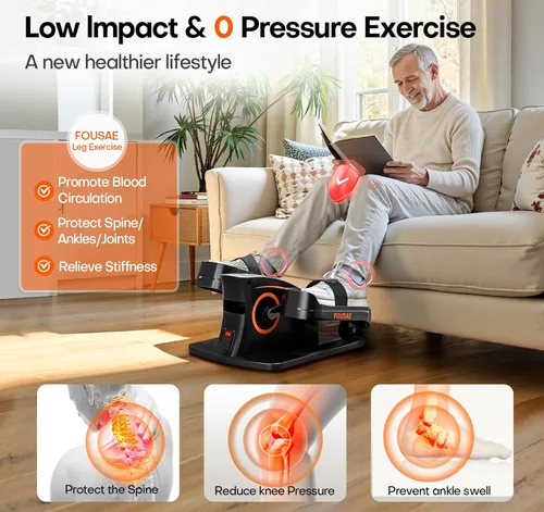 Miniatura 6 de Under Desk Elliptical Machine, Upgraded 6 Adjustable Resistance &15 Speeds Electric Elliptical Leg Exerciser while Sitting for Seniors with Forward