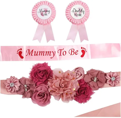 Miniatura 2 de Vemonllas Cinturón de maternidad para mamá para ser papá para ser ramillete, decoración de baby shower, accesorios para fotos de embarazo, regalos