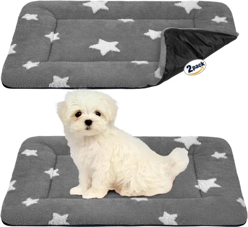 Miniatura 43 de Mora Pets Almohadilla para jaula para perros, alfombra para jaula de perrera para perros pequeños, lavable, bonita cama de estrella para mascotas