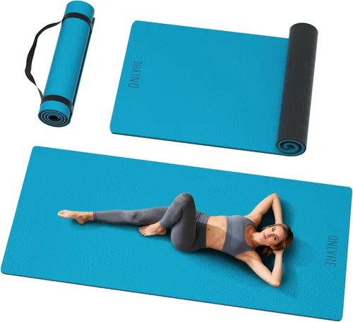Tapete de yoga extra largo y ancho para hombres y mujeres altos, 2.992 x 1.283 x 0.276 in, TPE de alta densidad antideslizante en ambos lados,