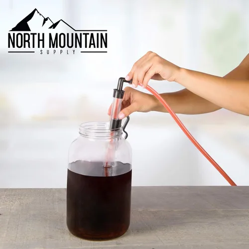 Miniatura 5 de North Mountain Supply Sifón automático de inicio rápido - 22 pulgadas, con clip de cubo, válvula de mariposa y manguera Inicio rápido con válvula