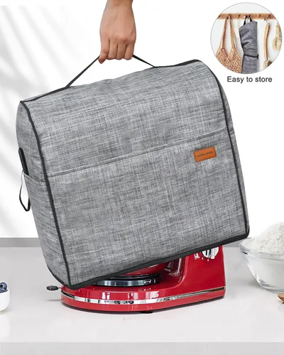 Miniatura 5 de Cubierta para batidora de pie compatible con accesorios KitchenAid de 4.5 a 5 cuartos de galón, color gris