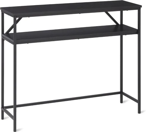 Miniatura 12 de Amazon Basics Mesa de centro rectangular con estante inferior, mesa central para sala de estar, de madera, 19.9" P x 31.5" A x 16.5" Al Roble