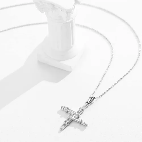 Miniatura 131 de Collar de plata de ley 925 con medalla de San Patrón, colgante de protección católica, amuleto, joyería religiosa para hombres y mujeres